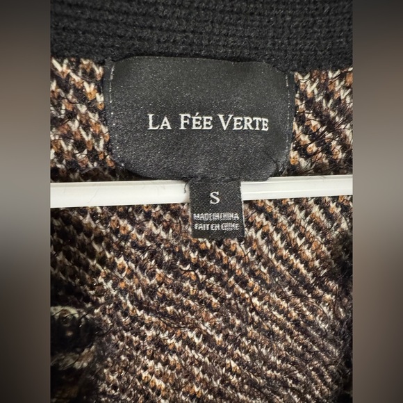 Anthropologie La Fee Verte Cheetah Shimmer Leo Eyelash Long Cardigan Sweater S - Picture 5 of 9